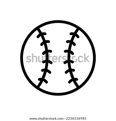 Outline Baseball icon. Illustration of sports equipment. The baseball icon design is suitable for app users, website developers, graphic designers. White background icon illustration