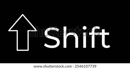 Shift Icon Keyboard Button Design. Collection of icons for web. Black and white outline shift button icon. Isolated vector sign symbol.