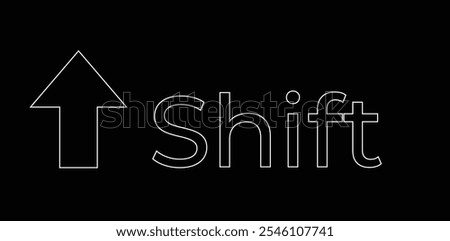 Shift Icon Keyboard Button Design. Collection of icons for web. Black and white outline shift button icon. Isolated vector sign symbol.