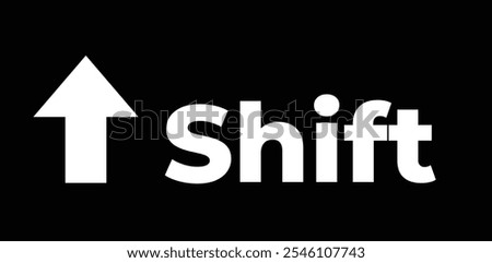 Shift Icon Keyboard Button Design. Collection of icons for web. Black and white outline shift button icon. Isolated vector sign symbol.