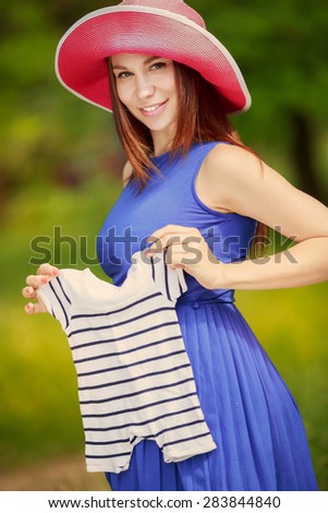 Beautiful Pregnant Woman outdoors pregnancy girl portrait healthy pregnancy, pregnant young female in park summer, soft focus. series
