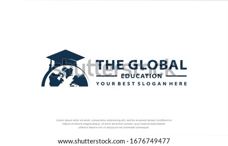 Global education logo design. globe element. Education logo template. Vector illustration concept