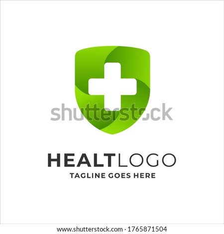 Health shield logo concept. Medical / Hospital design template