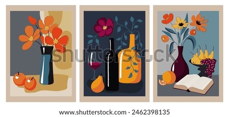 Image, Stock Photo Colorful still life with flowers