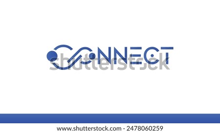 Blue Connect Logo Design Vector Template