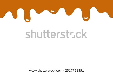 flowing melted caramel on white background. honey illustration for banner or packaging design.