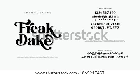 Abstract Fashion font alphabet. Minimal modern urban fonts for logo, brand etc. Typography typeface uppercase lowercase and number. vector illustration Photo stock © 