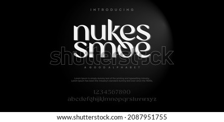 nukes smoe Modern alphabet font. typography font and with numbers. vector illustration