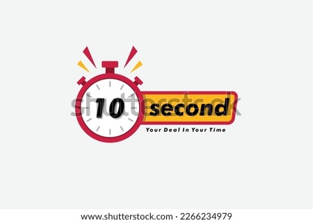 10 second clock arrow. symbol work time, vector icon Illustration