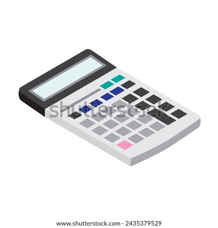 This is an illustration of a three-dimensional and sharp calculator.