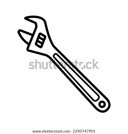 monkey wrench icon vector design template in white background