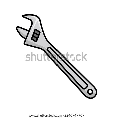 monkey wrench icon vector design template in white background
