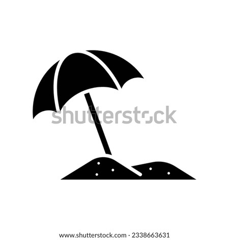 beach umbrella icon vector design template in white background