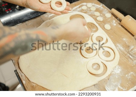 Similar – Image, Stock Photo Doughnuts near ingredients on table