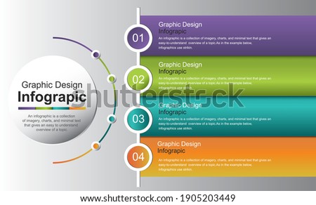 Infographic template with options and colorful icons. Vector. stock illustration Spain, Infographic, Circle, Number 4, Chart