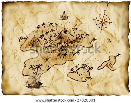 Treasure Map, Illustration - 27828301 : Shutterstock