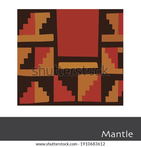 Nazca mantle, design of geometric shapes, lines, squares and colorful stairs. Nazca - Peru textile.