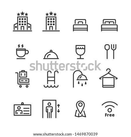 hotel icons . line vector   