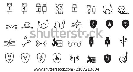 cable icons vector illustration . Foto stock © 