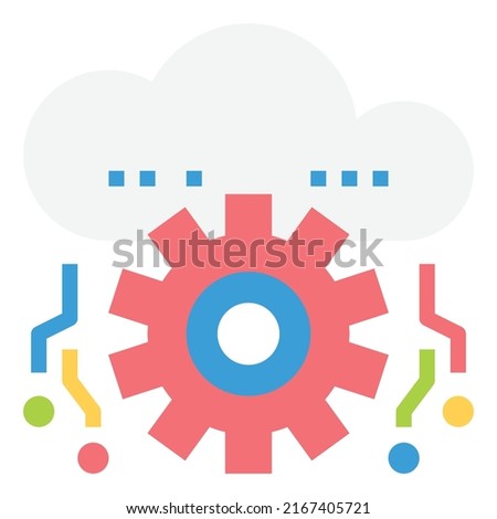 Cloud Data Technology Services Network Download Icon Vector, Database