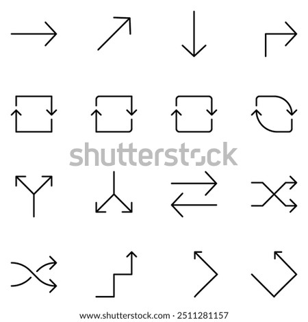 Arrow Icons line vector illustration