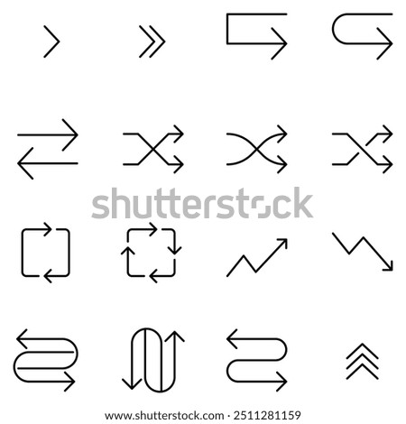 Arrow Icons line vector illustration