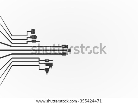 Plug Wire Cable Computer  vector illustration