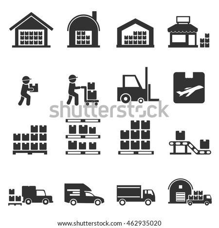 warehouse icon vector 
