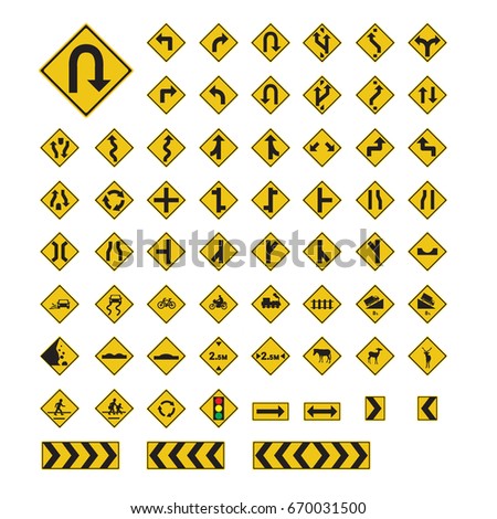 Traffic Sign Yellow Vector Illustration