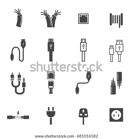 cable icons vector illustration