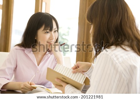 Two women in a lunch meeting
