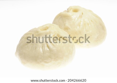 The Image Of The Chinese Meat Buns In White Background