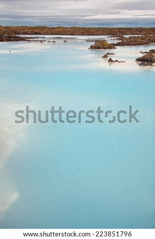 Blue waters of one of the Iceland biggest attranctions -- Blue Lagoon