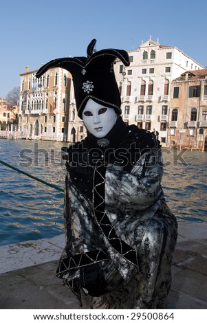 Men in Carnival Costume on streets of Venice