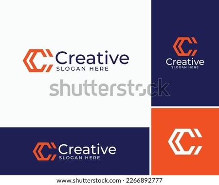 Modern geometric letter c logo. Letter c logo template. Bold letter c symbol. Simple Monogram template. minimalist and bold letter c template	