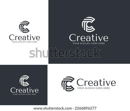 Modern geometric letter c logo. Letter c logo template. Bold letter c logo template. Simple Monogram symbol template. minimalist and bold letter c template