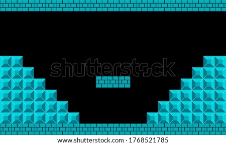 Famous old video game, the retro styled of screenshot familiar underground background vector illustration