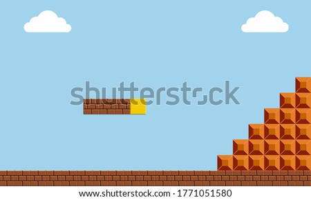 Famous old video game, retro styled of screenshot background vector illustration