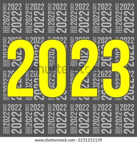 2023 happy new year eve square template flat post. 2023 the center of attention, big and yellow, surrounded by 2022. time to open a new chapter leaving aside the things that happened in the previous