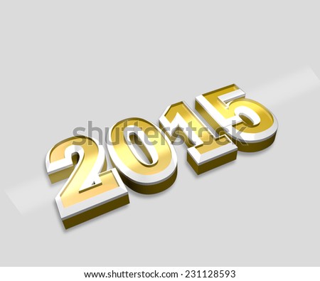 New Year Golden Numbers TItle with White Background