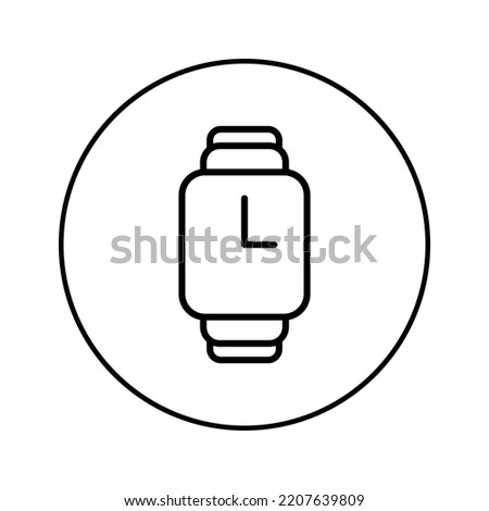 Watch, Wristwatch, Clock, Time Dotted Line Icon Vector Illustration Logo Template. 