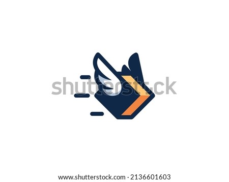 box logo vector symbol icon illustration design with flying wings, expedition design template