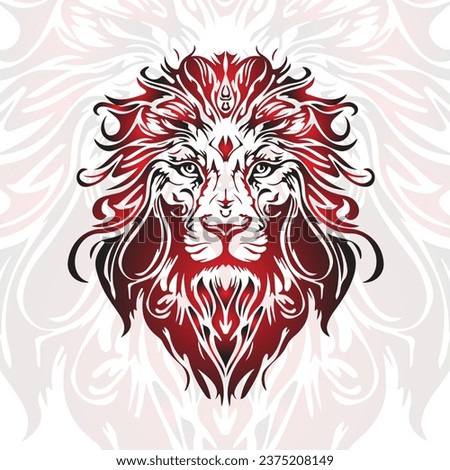 Illustration vector graphic of design tribal head lion for tatto