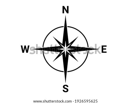 Flat compass direction illustration. North symbol 商業照片 © 