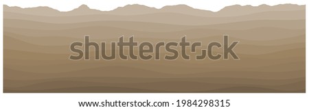 Brown soil and rock layers. Subsurface cross section