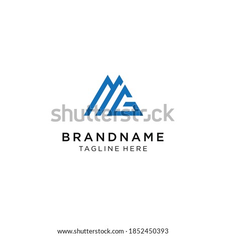 The initial logo of the MG letter design. - Vector Stok fotoğraf © 