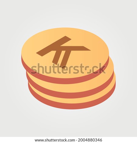 Kazakhstani tenge
Kazakhstan currency symbol coin isometric vector illustration design