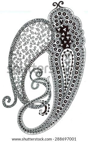 black and white paisley