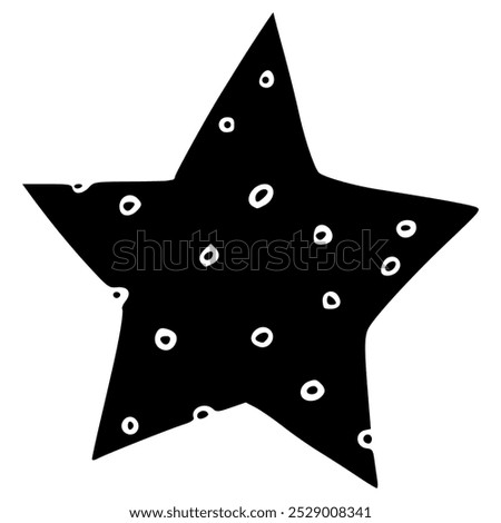 set of stars with dots patterns hand drawn glyph icon