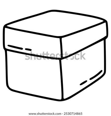 close box hand drawn doodle outline icon